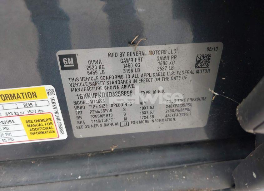 Photo 9 of 2013 Gmc Acadia SLE-2 (VIN 1GKKVPKD4DJ258898)