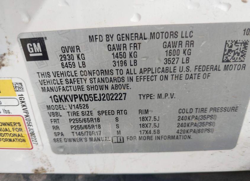 Photo 9 of 2014 Gmc Acadia SLE-2 (VIN 1GKKVPKD5EJ202227)