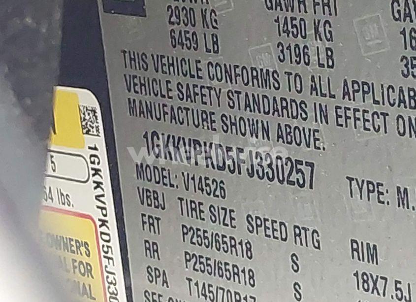 Photo 9 of 2015 Gmc Acadia SLE-2 (VIN 1GKKVPKD5FJ330257)