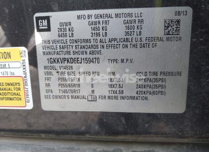 Photo 9 of 2014 Gmc Acadia SLE-2 (VIN 1GKKVPKD6EJ159470)