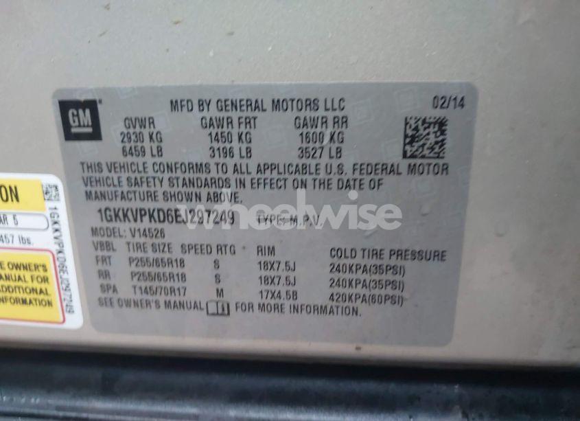 Photo 9 of 2014 Gmc Acadia SLE-2 (VIN 1GKKVPKD6EJ297249)