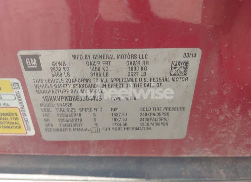 Photo 9 of 2014 Gmc Acadia SLE-2 (VIN 1GKKVPKD8EJ304489)