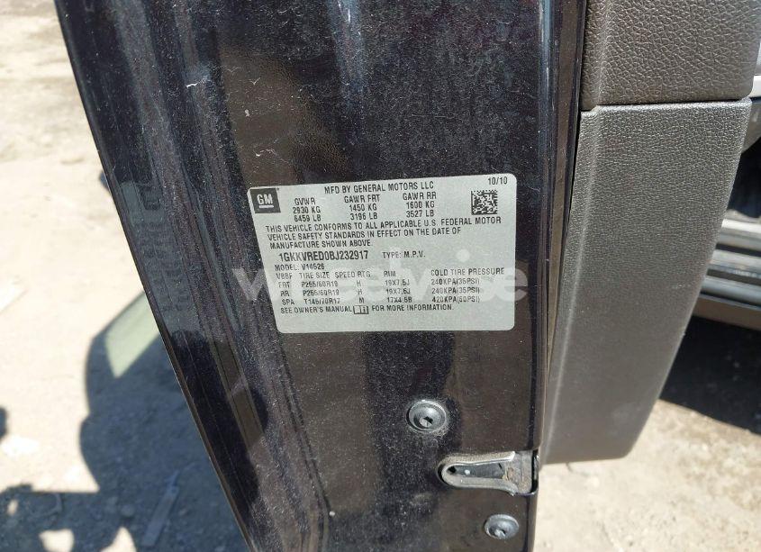 Photo 9 of 2011 Gmc Acadia SLT-1 (VIN 1GKKVRED0BJ232917)