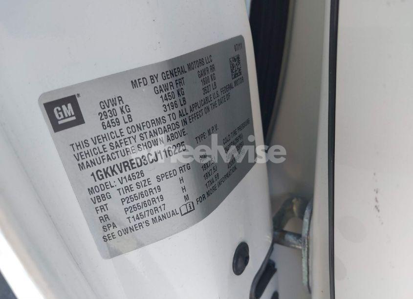 Photo 9 of 2012 Gmc Acadia SLT1 (VIN 1GKKVRED3CJ116225)