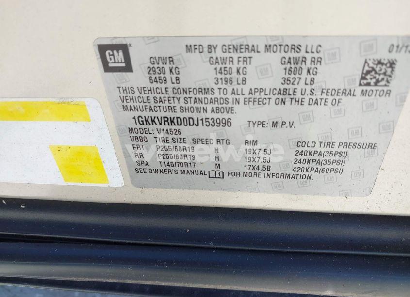 Photo 9 of 2013 Gmc Acadia SLT-1 (VIN 1GKKVRKD0DJ153996)