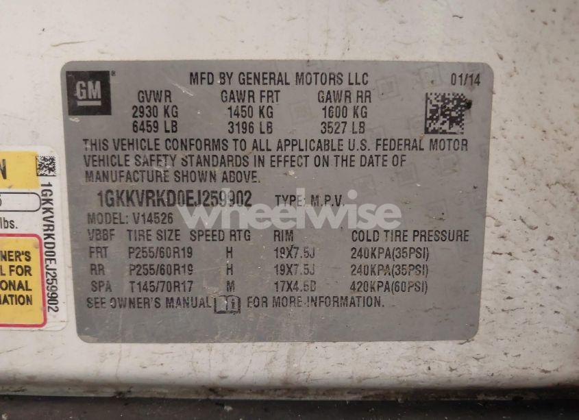 Photo 9 of 2014 Gmc Acadia SLT-1 (VIN 1GKKVRKD0EJ259902)