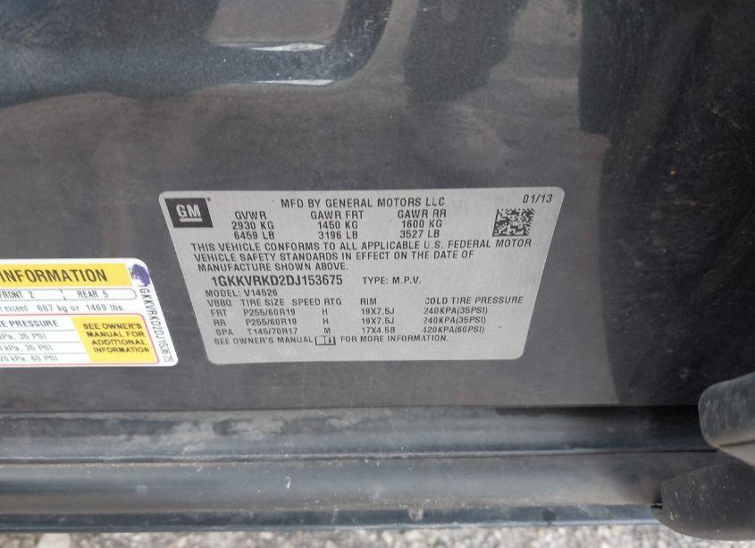 Photo 9 of 2013 Gmc Acadia SLT-1 (VIN 1GKKVRKD2DJ153675)