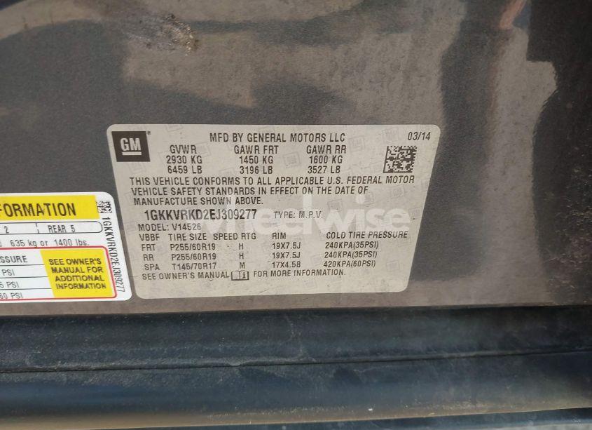 Photo 9 of 2014 Gmc Acadia SLT-1 (VIN 1GKKVRKD2EJ309277)