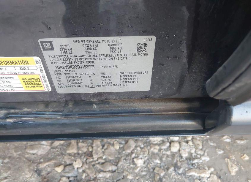 Photo 9 of 2013 Gmc Acadia SLT-1 (VIN 1GKKVRKD3DJ193005)