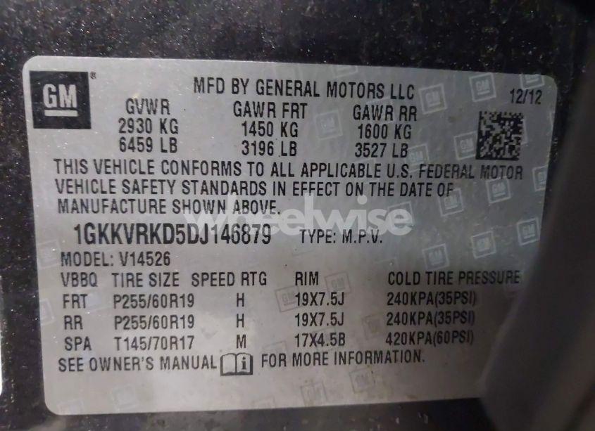 Photo 9 of 2013 Gmc Acadia SLT-1 (VIN 1GKKVRKD5DJ146879)