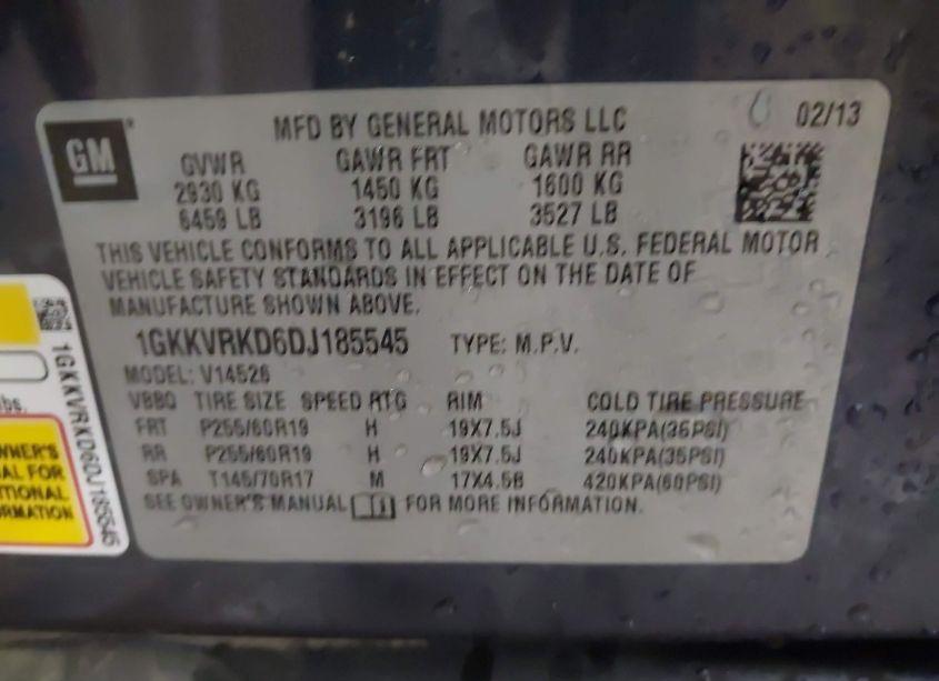 Photo 9 of 2013 Gmc Acadia SLT-1 (VIN 1GKKVRKD6DJ185545)