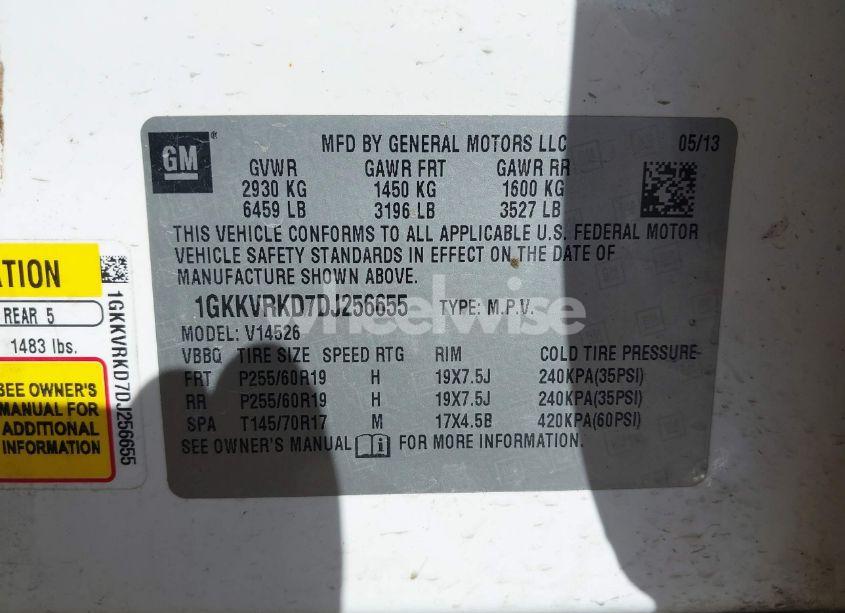 Photo 9 of 2013 Gmc Acadia SLT-1 (VIN 1GKKVRKD7DJ256655)