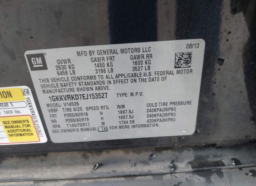Photo 9 of 2014 Gmc Acadia SLT-1 (VIN 1GKKVRKD7EJ153527)