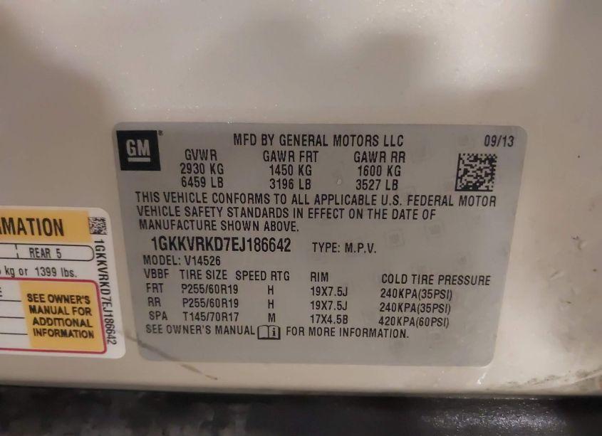 Photo 9 of 2014 Gmc Acadia SLT-1 (VIN 1GKKVRKD7EJ186642)