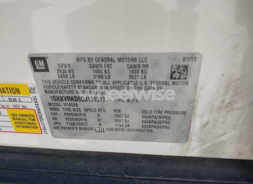 Photo 9 of 2013 Gmc Acadia SLT-1 (VIN 1GKKVRKD8DJ171517)