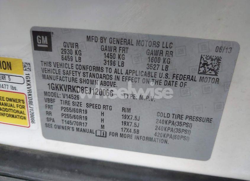 Photo 9 of 2014 Gmc Acadia SLT-1 (VIN 1GKKVRKD8EJ120066)