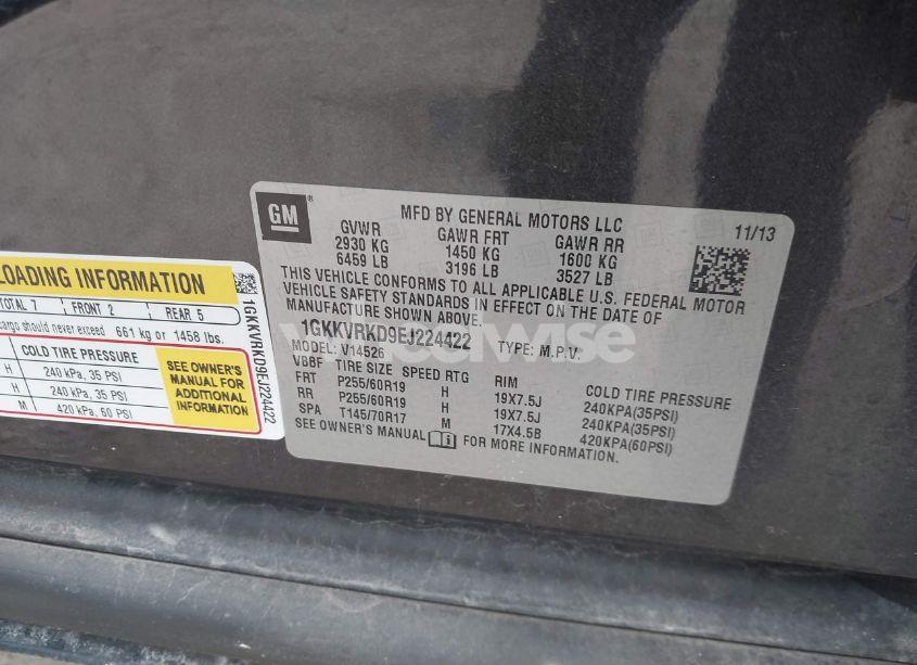 Photo 9 of 2014 Gmc Acadia SLT-1 (VIN 1GKKVRKD9EJ224422)