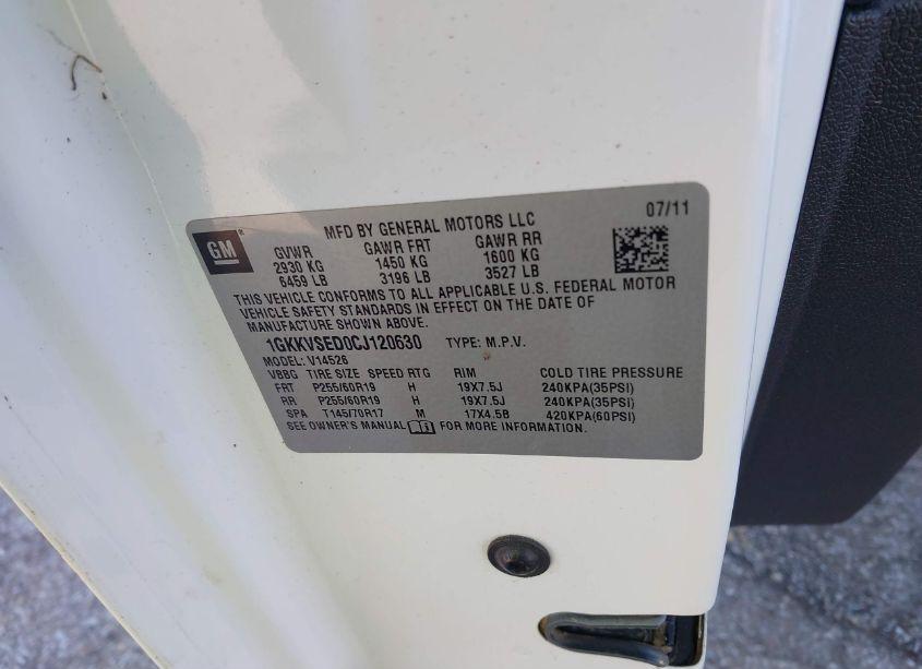 Photo 9 of 2012 Gmc Acadia SLT2 (VIN 1GKKVSED0CJ120630)