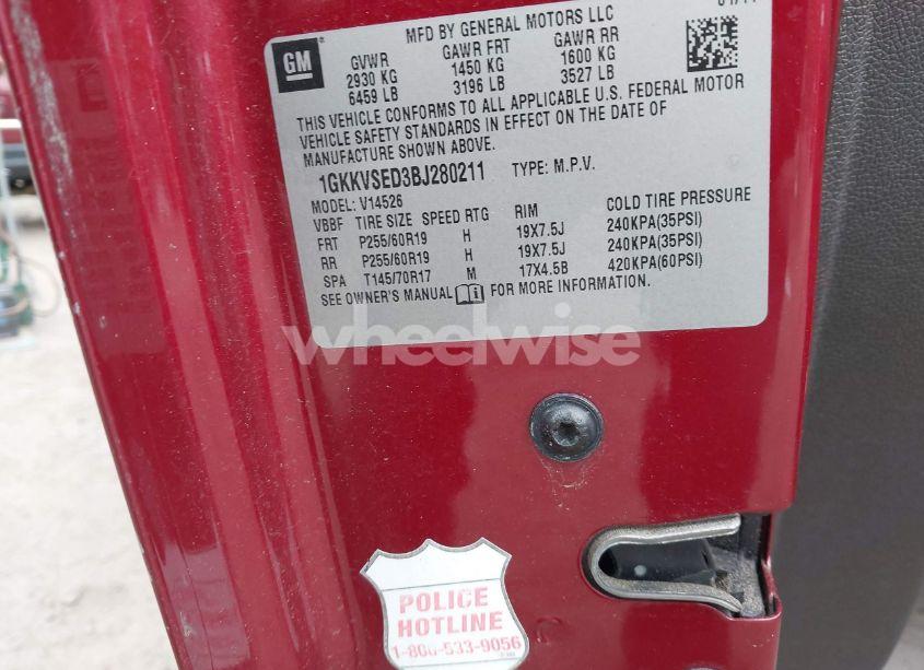 Photo 9 of 2011 Gmc Acadia SLT-2 (VIN 1GKKVSED3BJ280211)