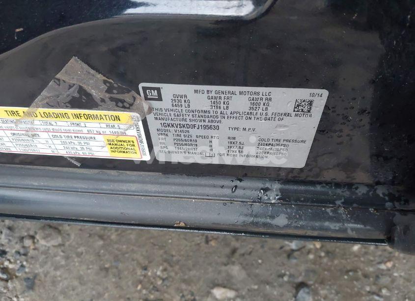 Photo 9 of 2015 Gmc Acadia SLT-2 (VIN 1GKKVSKD0FJ195630)