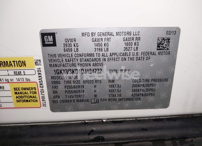 Photo 9 of 2013 Gmc Acadia SLT-2 (VIN 1GKKVSKD1DJ184732)