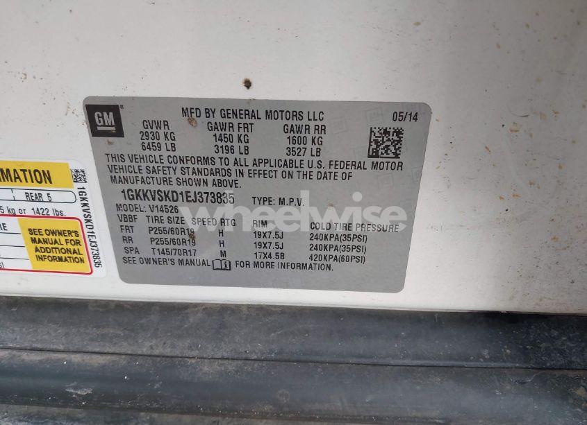 Photo 9 of 2014 Gmc Acadia SLT-2 (VIN 1GKKVSKD1EJ373835)