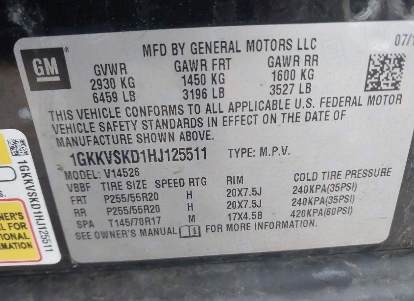 Photo 9 of 2017 Gmc Acadia LIMITED (VIN 1GKKVSKD1HJ125511)