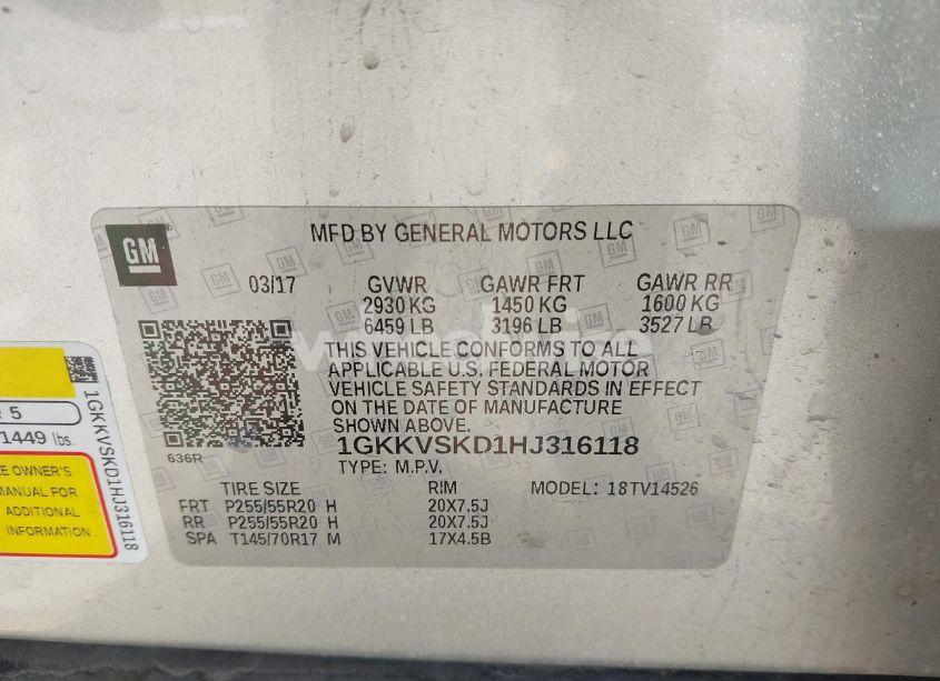 Photo 9 of 2017 Gmc Acadia LIMITED (VIN 1GKKVSKD1HJ316118)