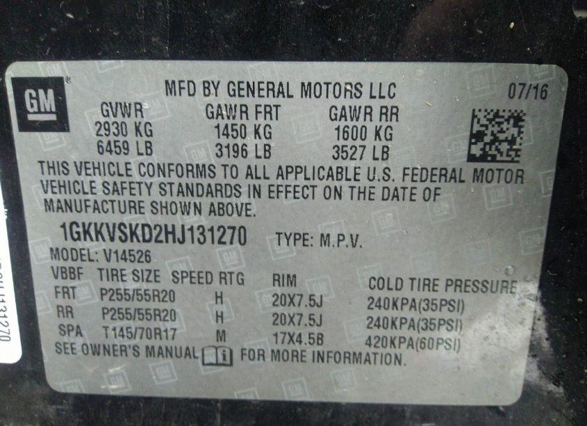 Photo 9 of 2017 Gmc Acadia LIMITED (VIN 1GKKVSKD2HJ131270)