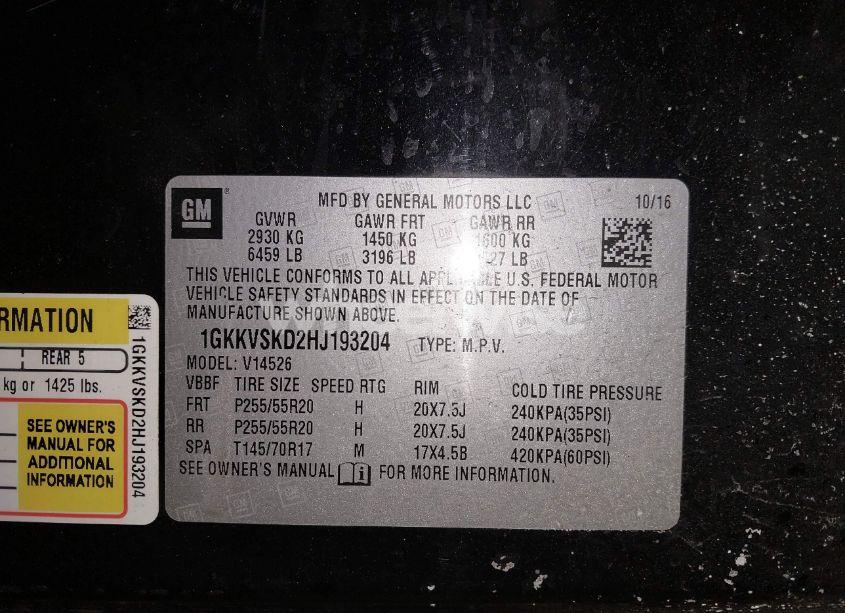 Photo 9 of 2017 Gmc Acadia LIMITED (VIN 1GKKVSKD2HJ193204)