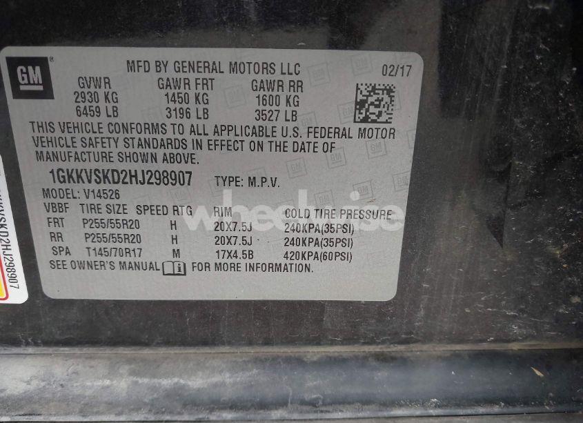 Photo 9 of 2017 Gmc Acadia LIMITED (VIN 1GKKVSKD2HJ298907)