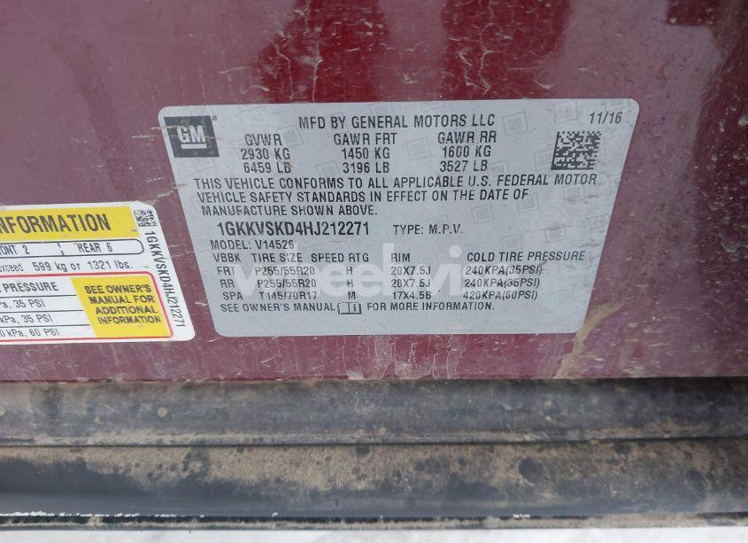 Photo 9 of 2017 Gmc Acadia LIMITED (VIN 1GKKVSKD4HJ212271)