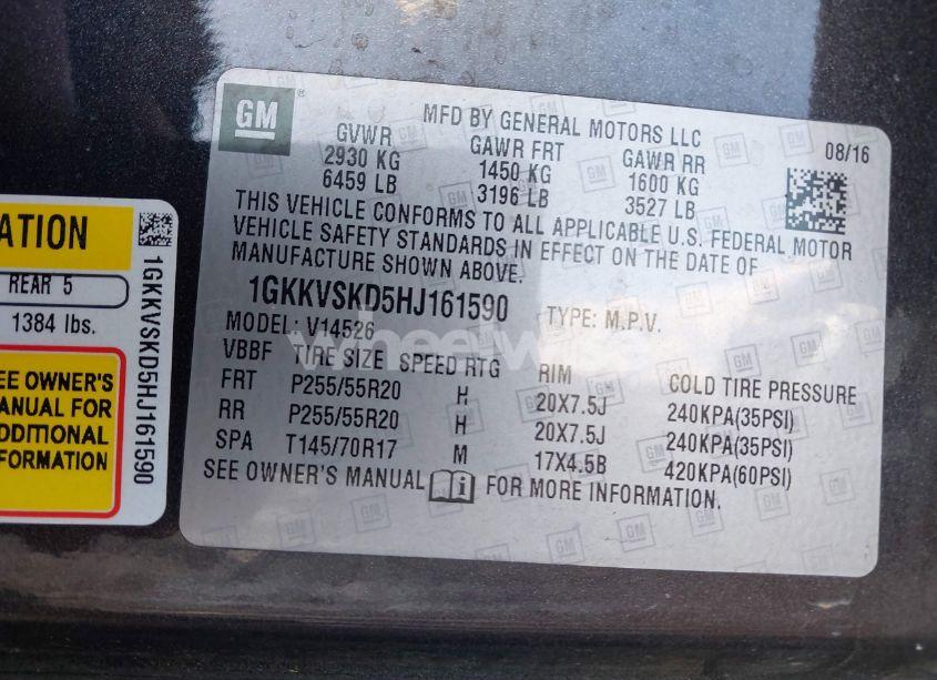 Photo 9 of 2017 Gmc Acadia LIMITED (VIN 1GKKVSKD5HJ161590)