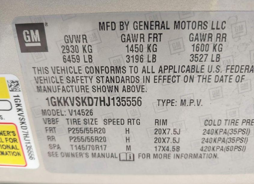 Photo 9 of 2017 Gmc Acadia LIMITED (VIN 1GKKVSKD7HJ135556)