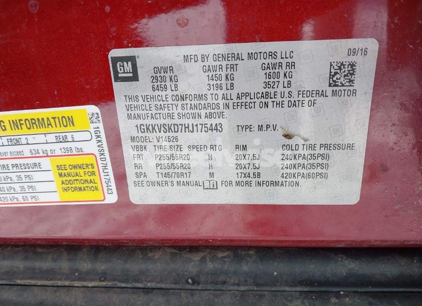 Photo 9 of 2017 Gmc Acadia LIMITED (VIN 1GKKVSKD7HJ175443)