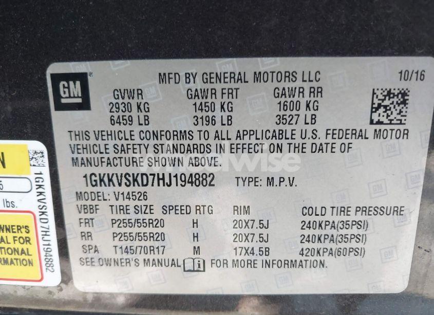 Photo 9 of 2017 Gmc Acadia LIMITED LIMITED (VIN 1GKKVSKD7HJ194882)