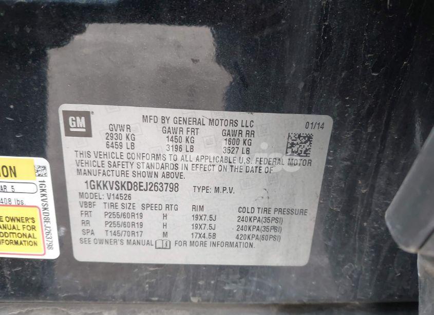 Photo 9 of 2014 Gmc Acadia SLT-2 (VIN 1GKKVSKD8EJ263798)