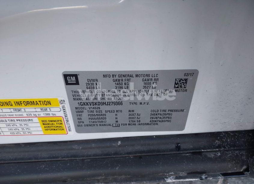 Photo 9 of 2017 Gmc Acadia LIMITED (VIN 1GKKVSKD9HJ279366)