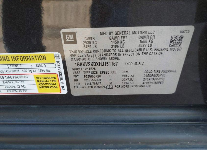 Photo 9 of 2017 Gmc Acadia LIMITED (VIN 1GKKVSKDXHJ151167)