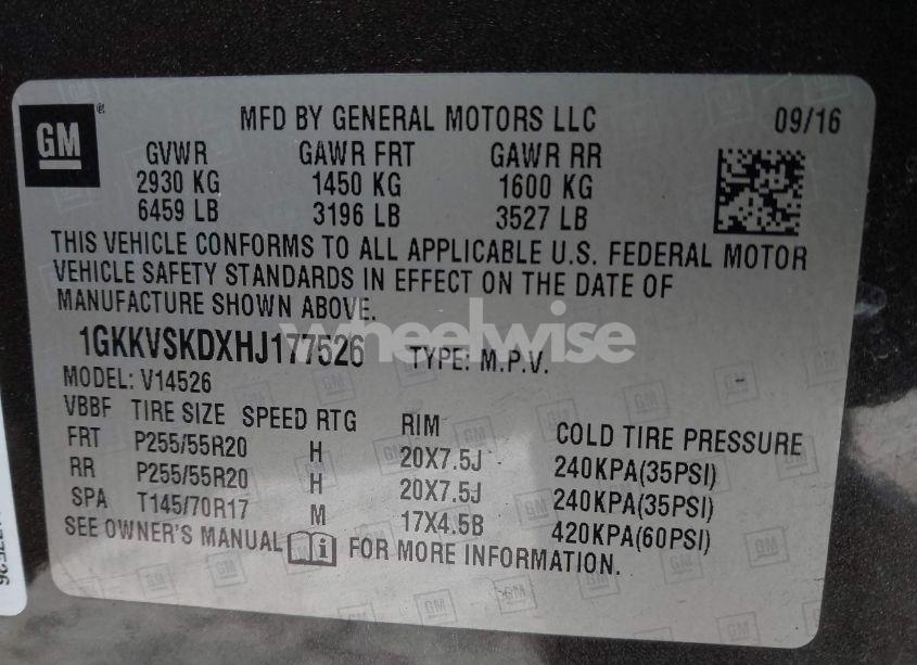 Photo 9 of 2017 Gmc Acadia LIMITED (VIN 1GKKVSKDXHJ177526)