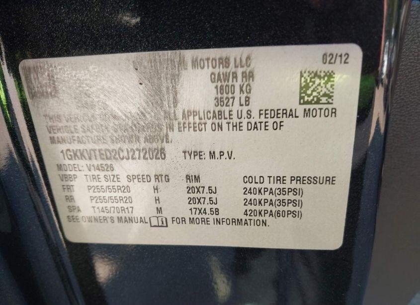 Photo 9 of 2012 Gmc Acadia DENALI (VIN 1GKKVTED2CJ272026)