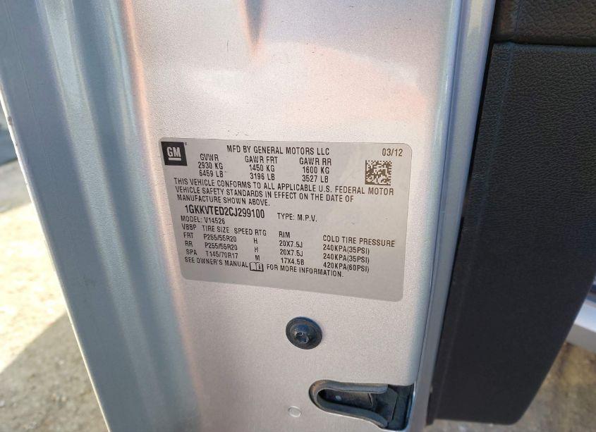 Photo 9 of 2012 Gmc Acadia DENALI (VIN 1GKKVTED2CJ299100)