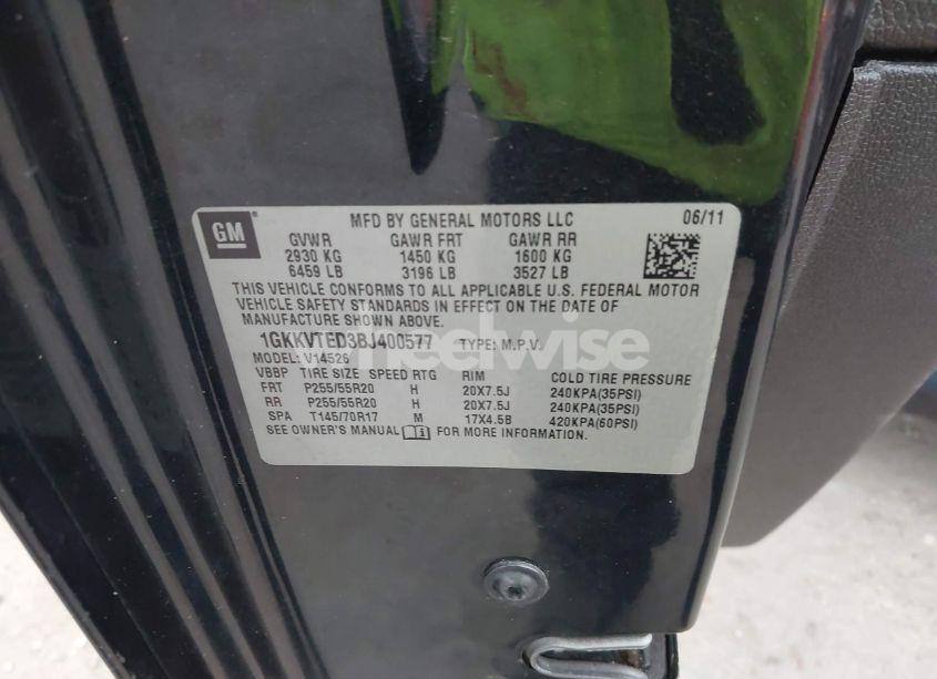 Photo 9 of 2011 Gmc Acadia DENALI (VIN 1GKKVTED3BJ400577)