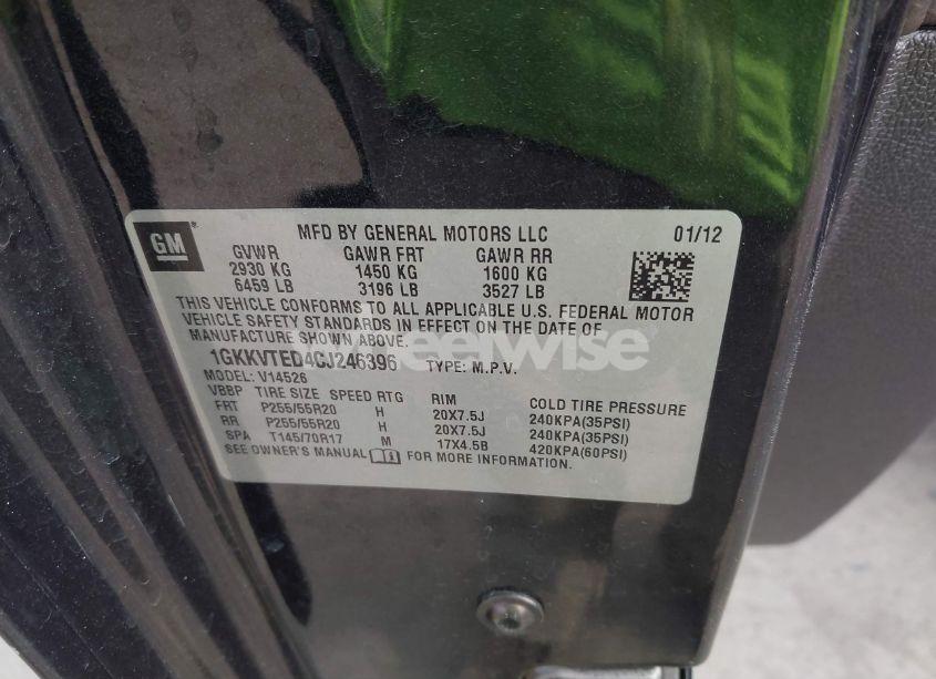 Photo 9 of 2012 Gmc Acadia DENALI (VIN 1GKKVTED4CJ246396)