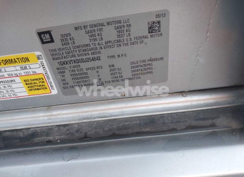 Photo 9 of 2013 Gmc Acadia DENALI (VIN 1GKKVTKD0DJ254842)