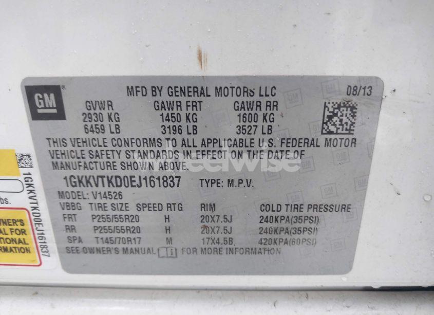 Photo 9 of 2014 Gmc Acadia DENALI (VIN 1GKKVTKD0EJ161837)