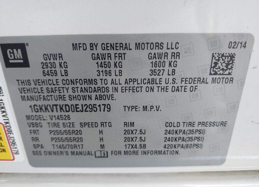 Photo 9 of 2014 Gmc Acadia DENALI (VIN 1GKKVTKD0EJ295179)