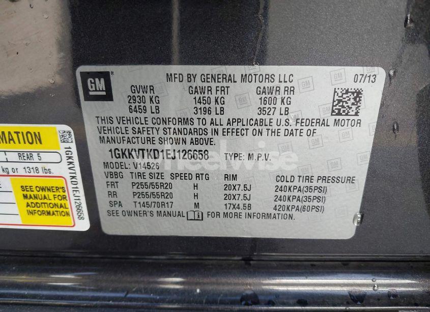 Photo 9 of 2014 Gmc Acadia DENALI (VIN 1GKKVTKD1EJ126658)