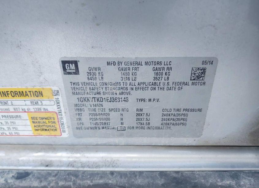 Photo 9 of 2014 Gmc Acadia DENALI (VIN 1GKKVTKD1EJ363148)