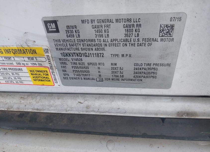 Photo 9 of 2016 Gmc Acadia DENALI (VIN 1GKKVTKD1GJ111872)